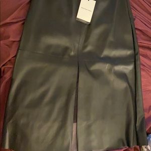 Black faux leather skirt